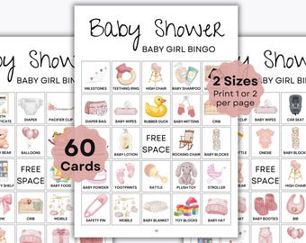 Baby Bingo - 60 Karten - Babyparty Spiel - Babyparty Aktivität - Printable Baby - Baby Bingo und Marker - Baby Sprinkle Bingo