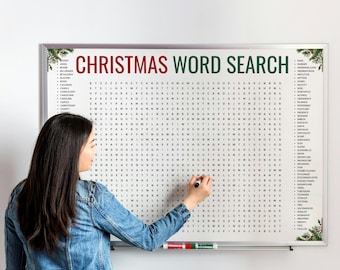 Giant XXL Christmas Word Search Game - 100 Words - 3 Printable Puzzles - Fun Holiday Game - Festive Family Game - Party Activity- Large Game