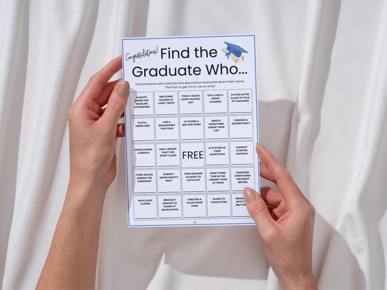 Find the Graduate Who Ice Breaker Bingo - 300 Unique Bingo Sheets ...