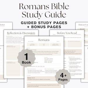 Romans Bible Study Guide Printable, Book of Romans Workbook, New Testament Study Notes, Christian Instant PDF Download