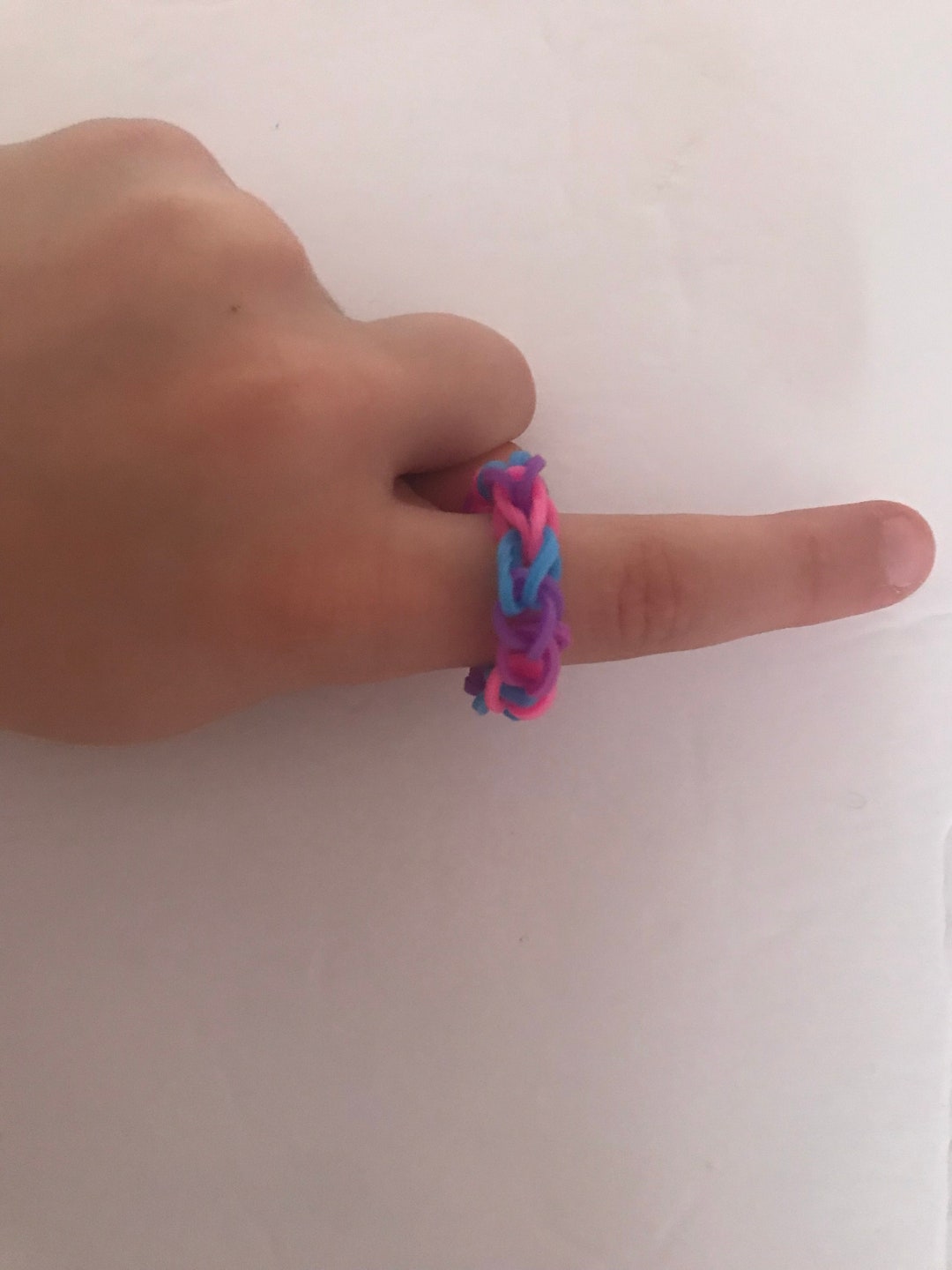 Bluepurple and Pink Rubber Band Ring Etsy