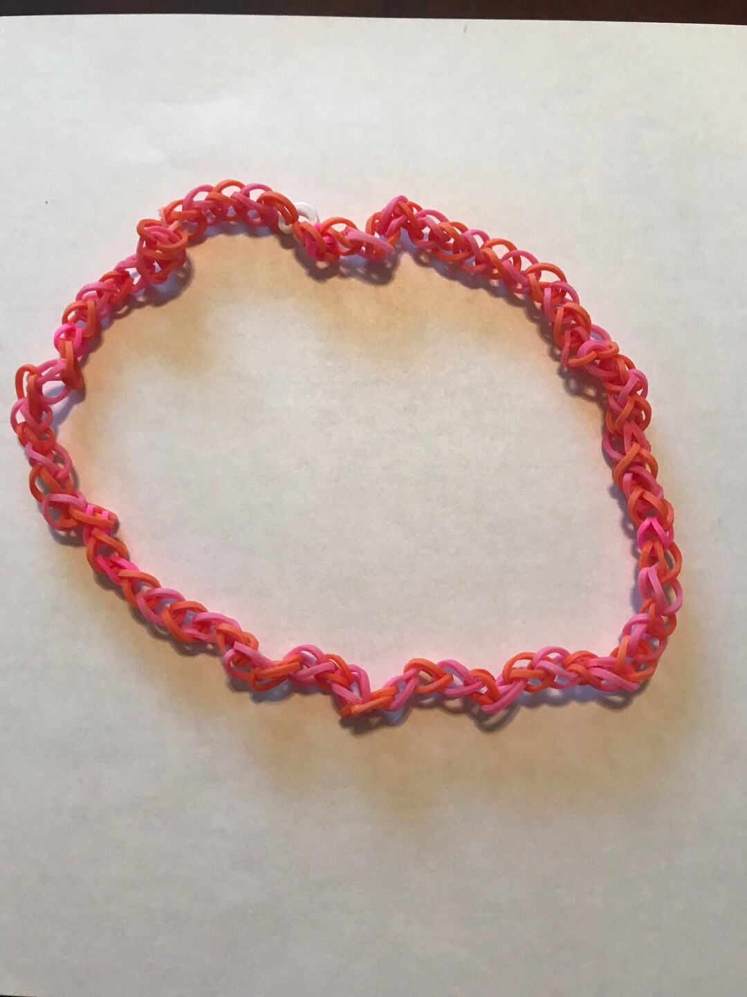 Orange and Pink Rubber Band Necklace Etsy