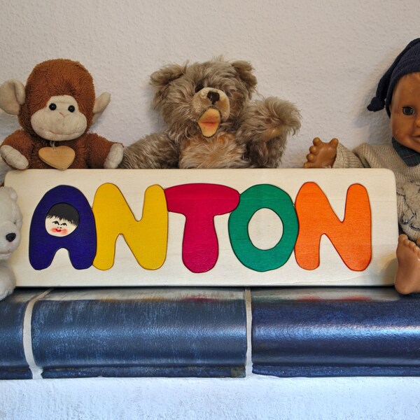 Namenspuzzle Anton, Holzpuzzle, Puzzle, personalisiert