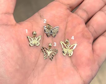 10K Solid Gelbgold Schmetterling Anhänger: Zarte Charm Schmuck
