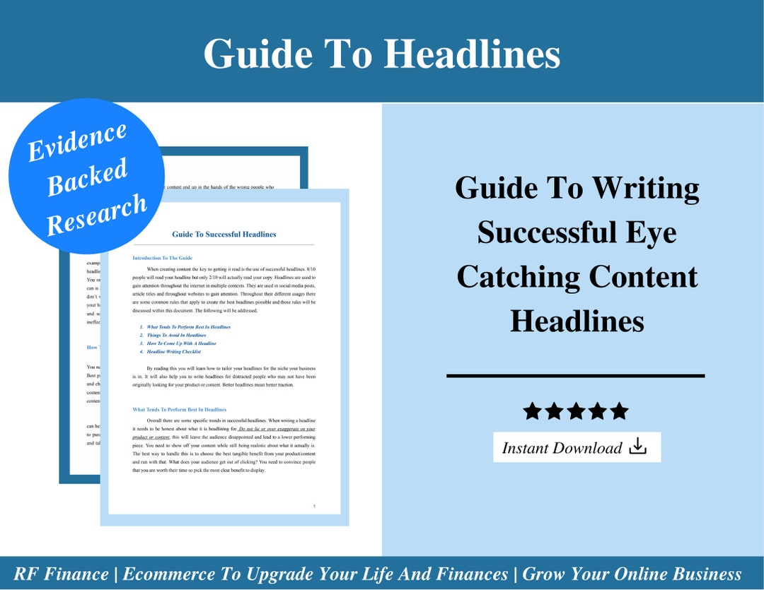 Guide to Writing Successful Eye Catching Content Headlines - Etsy