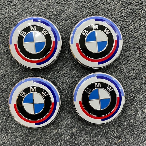 4PCS BMW 50th Anniversary Wheel Center Hub Caps 68mm/56mm