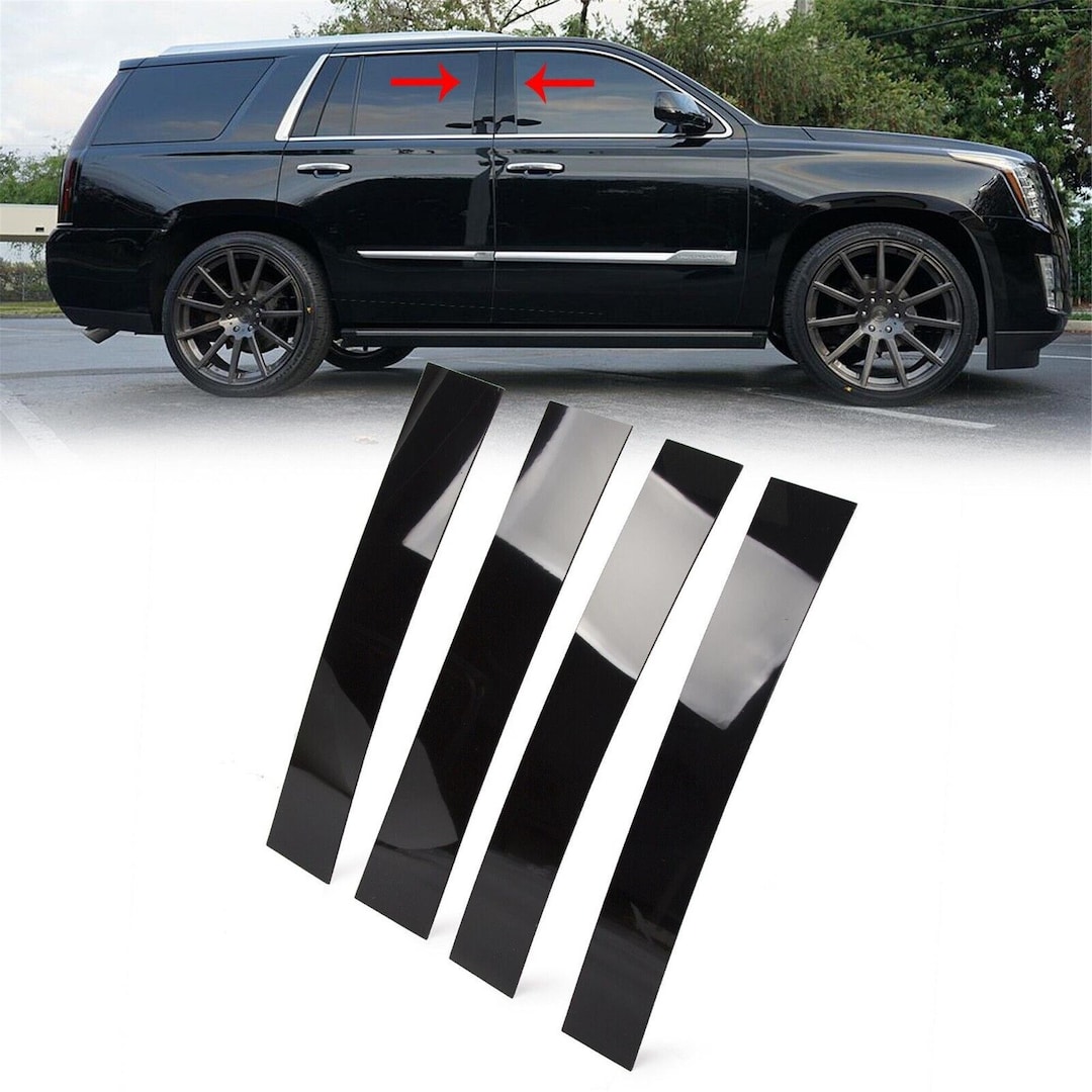Gloss Black Door Pillar Posts Trim Cover Kit for Cadillac Escalade 2007