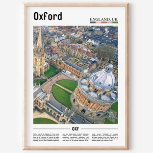 Oxford Druck, Oxford Poster, Oxford Wandkunst, Ölgemälde Poster, Bunte Stadt Druck, Stadt Kunstwerk, Reise Kunstwerk, Reise Wandkunst