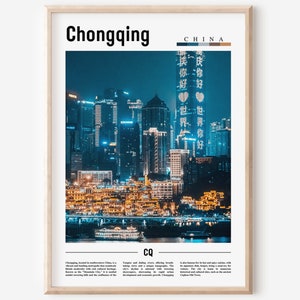 Chonqing Poster, Clayqing Print, Clayqing Wandkunst, Asien Druck, Asien Poster, Asien Foto, Minimales Reiseplakat