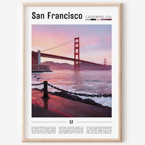 San Francisco Print, San Francisco Poster, San Francisco Wandkunst, Ölgemälde Poster, Bunte Stadt Print, Stadt Zeichnung, Reise Zeichnung