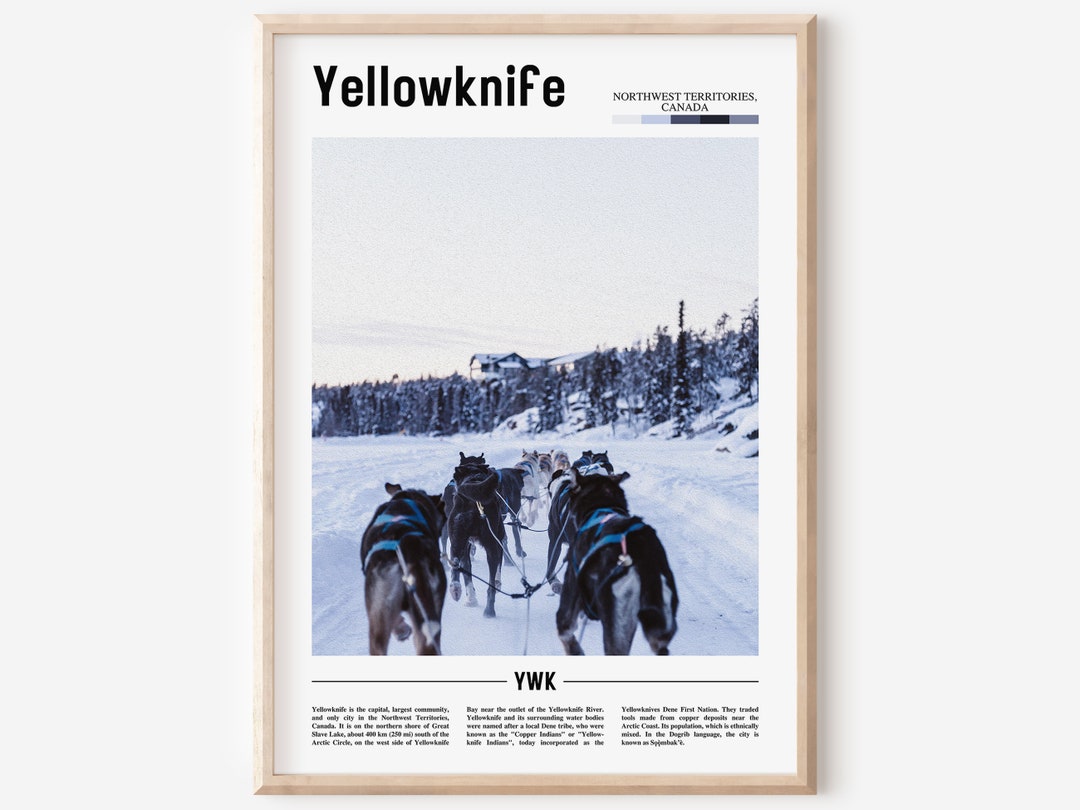 Yellowknife Print, Yellowknife Poster, Yellowknife Wall Art, Minimal
