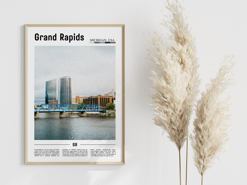 Grand Rapids Poster Grand Rapids Print Grand Rapids Wall Etsy