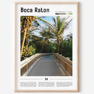 Boca Raton Print, Boca Raton Poster, Boca Raton Wall Art, Oil Painting Poster, Colorful City Print, City Artwork, Travel Artwork, Travel Art