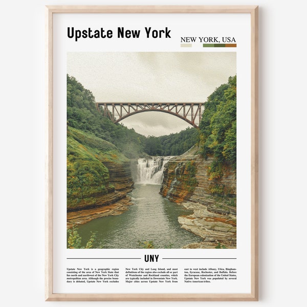 Upstate New York Print, Upstate New York Poster, Upstate New York Wall Art, Oil Painting Poster, City Artwork,Travel Artwork,Travel Wall Art