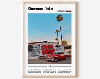 Sherman Oaks Poster, Sherman Oaks Poster, Sherman Oaks Wandkunst, Minimal Travel Print, Minimal City Poster Destination, Oil Painting Poster