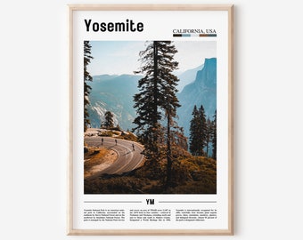 Yosemite Poster, Yosemite Print, Yosemite Wandkunst, Minimal Reise Print, Minimal City Poster, Reiseziel, Ölmalerei Poster