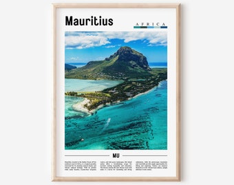 Mauritius Poster, Mauritius Print, Mauritius Wandkunst, Minimal Travel Print, Travel Destination, Oil Painting Poster