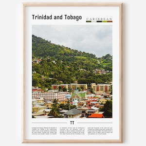 Trinidad und Tobago Poster, Trinidad und Tobago Print, Trinidad und Tobago Wand Kunst, Minimaler Reise Druck, Reise Öl Malerei Poster