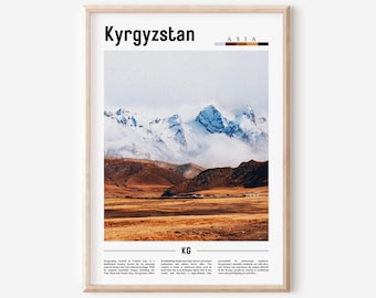 Kyrgyzstan Poster, Kyrgyzstan Print, Kyrgyzstan Wall Art, Asia Print, Asia Poster, Asia Photo, Minimal Travel Poster