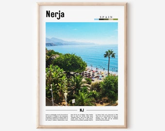 Nerja Poster, Nerja Print, Nerja Wandkunst, Spanien Foto, Spanien Poster, Spanien Print, Minimal Travel Poster