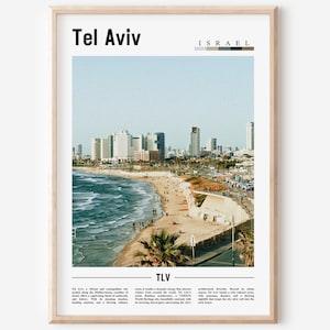 Tel Aviv Poster, Tel Aviv Print, Tel Aviv Wall Art, Minimal Travel Print, Travel Destination, Oil Painting Poster