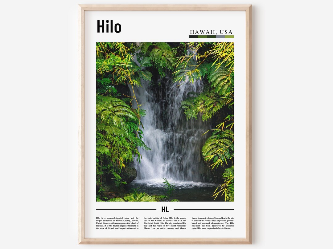 Hilo Print, Hilo Poster, Hilo Wall Art, Minimal Travel Print, Minimal
