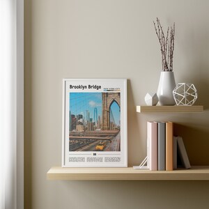 Brooklyn Bridge Print, Brooklyn Bridge Poster, Brooklyn Bridge Wandkunst, Ölgemälde Poster, Stadt Kunstwerk, Reisekunstwerk, Reisewandkunst Bild 5