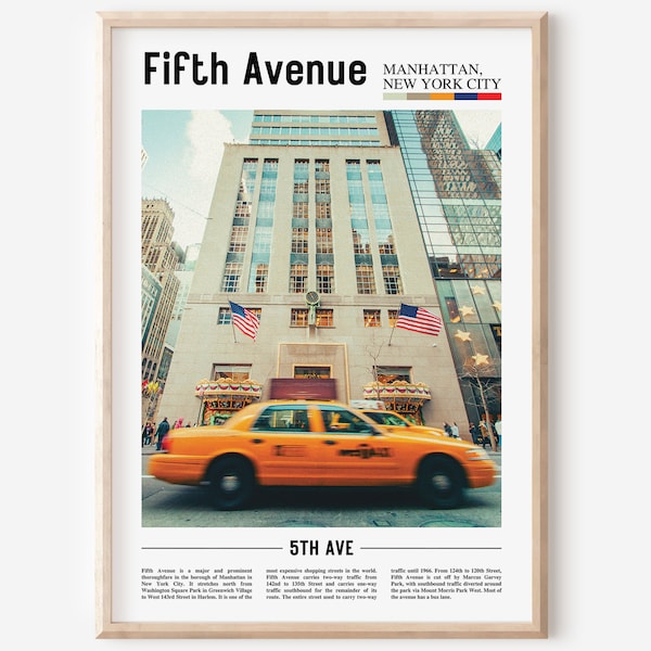 Fifth Avenue Print, Fifth Avenue Poster, Fifth Avenue Wall Art, Oil Painting Poster, City Print, City Artwork,Travel Artwork,Travel Wall Art