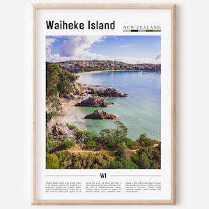 Waiheke Island Poster, Waiheke Island Print, Waiheke Island Wandkunst, Minimal Travel Print, Travel Destination, Ölgemälde Poster