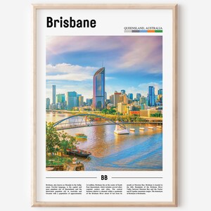 Brisbane Poster, Brisbane Poster, Brisbane Wandkunst, Ölgemälde Poster, Bunte Stadt Druck, Stadt Kunstwerk, Reise Kunstwerk, Reise Wandkunst