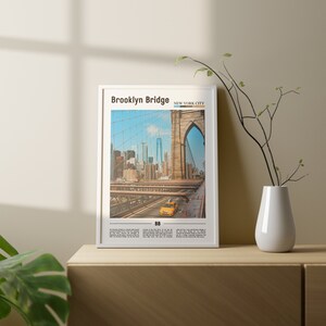 Brooklyn Bridge Print, Brooklyn Bridge Poster, Brooklyn Bridge Wandkunst, Ölgemälde Poster, Stadt Kunstwerk, Reisekunstwerk, Reisewandkunst Bild 6