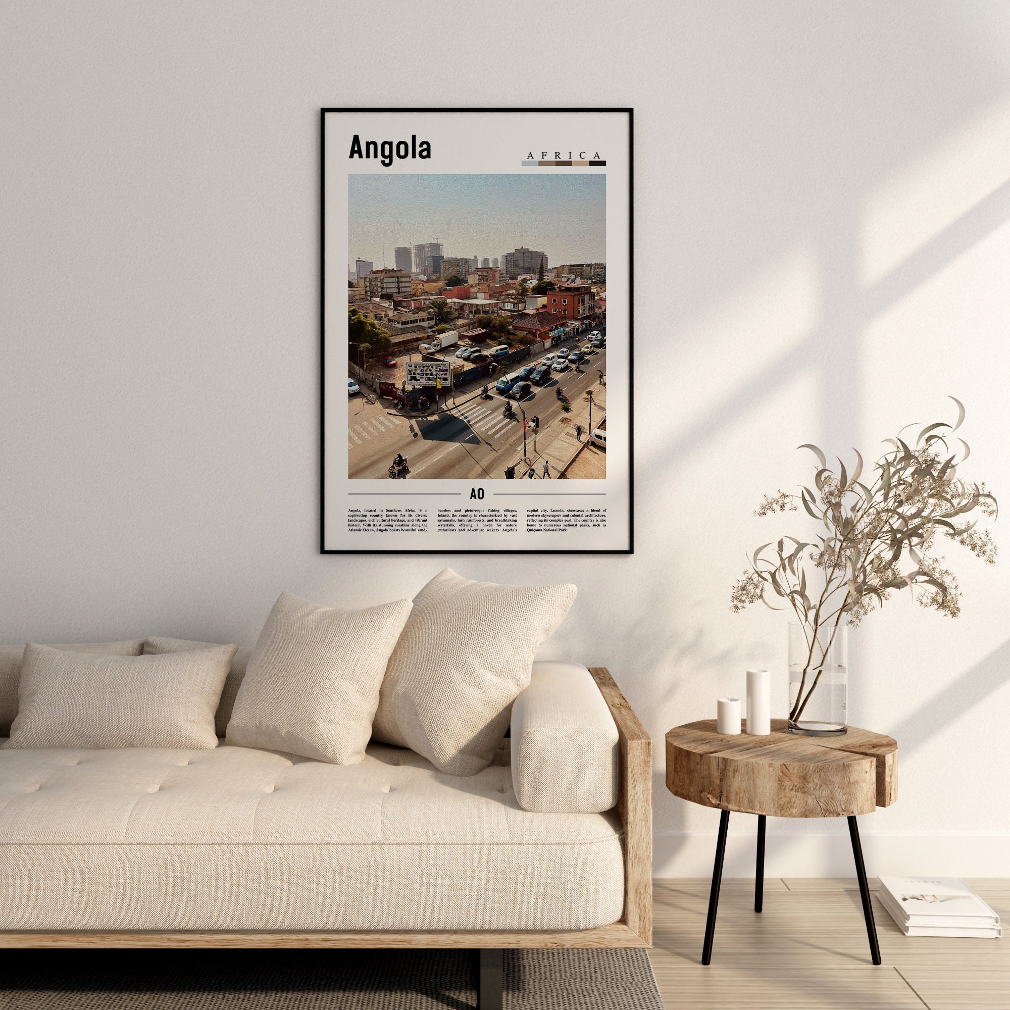 Angola Poster, Angola Print, Angola Wall Art, Minimal Travel Print ...