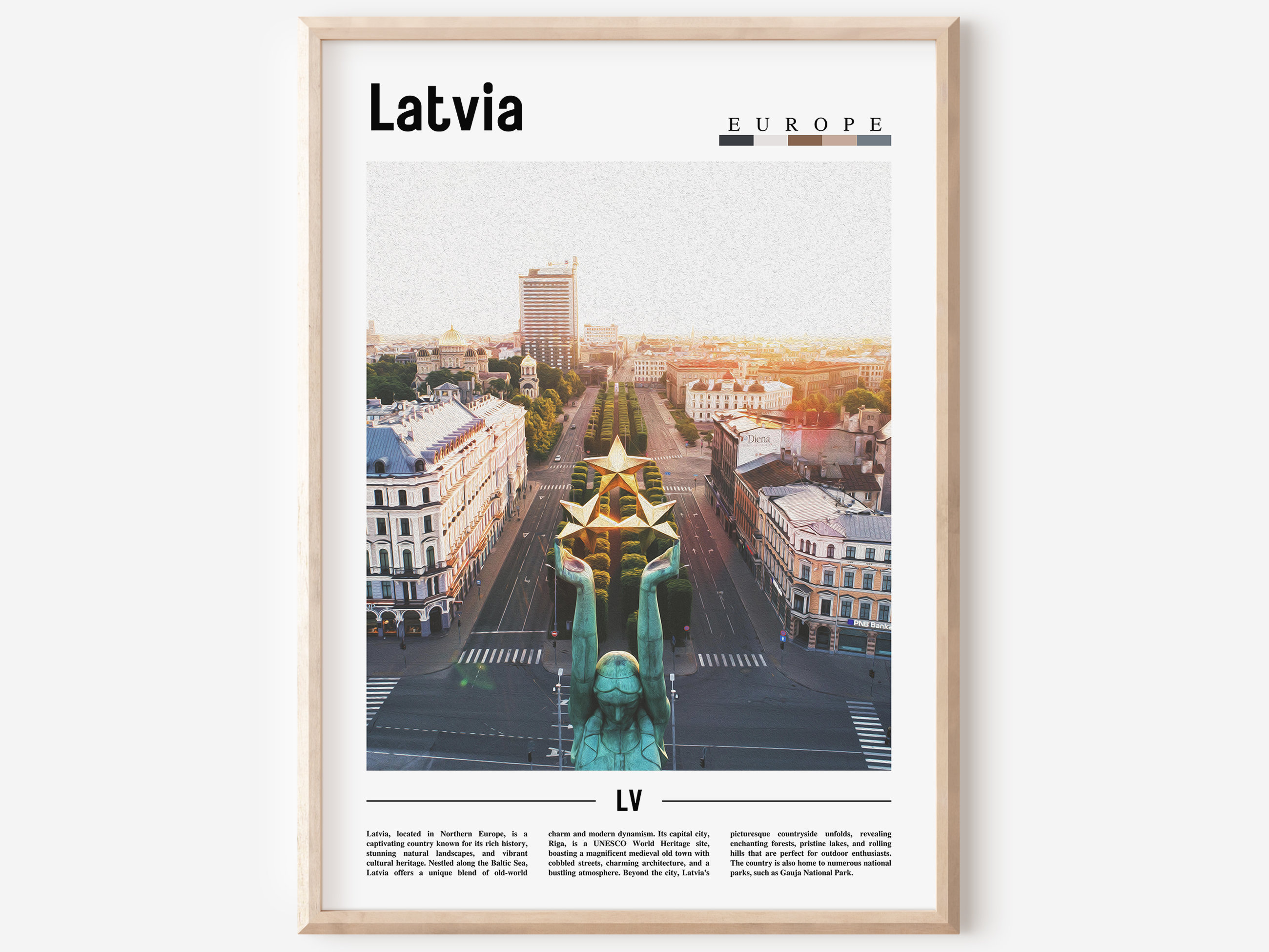 Latvia Poster Latvia Print Latvia Wall Art Europe Photo 