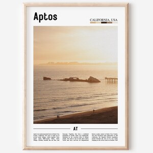Aptos Poster, Aptos Poster, Aptos Wandkunst, Minimal Travel Print, Minimal City Poster, Travel Destination, City Print, Oil Painting Poster