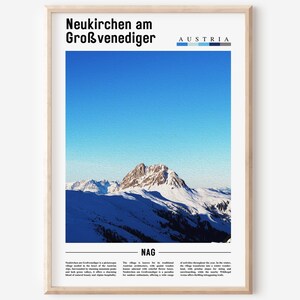Neukirchen am Großvenediger Poster, Neukirchen am Großvenediger Print, Neukirchen am Großvenediger Wandkunst, Reise Ölgemälde Poster