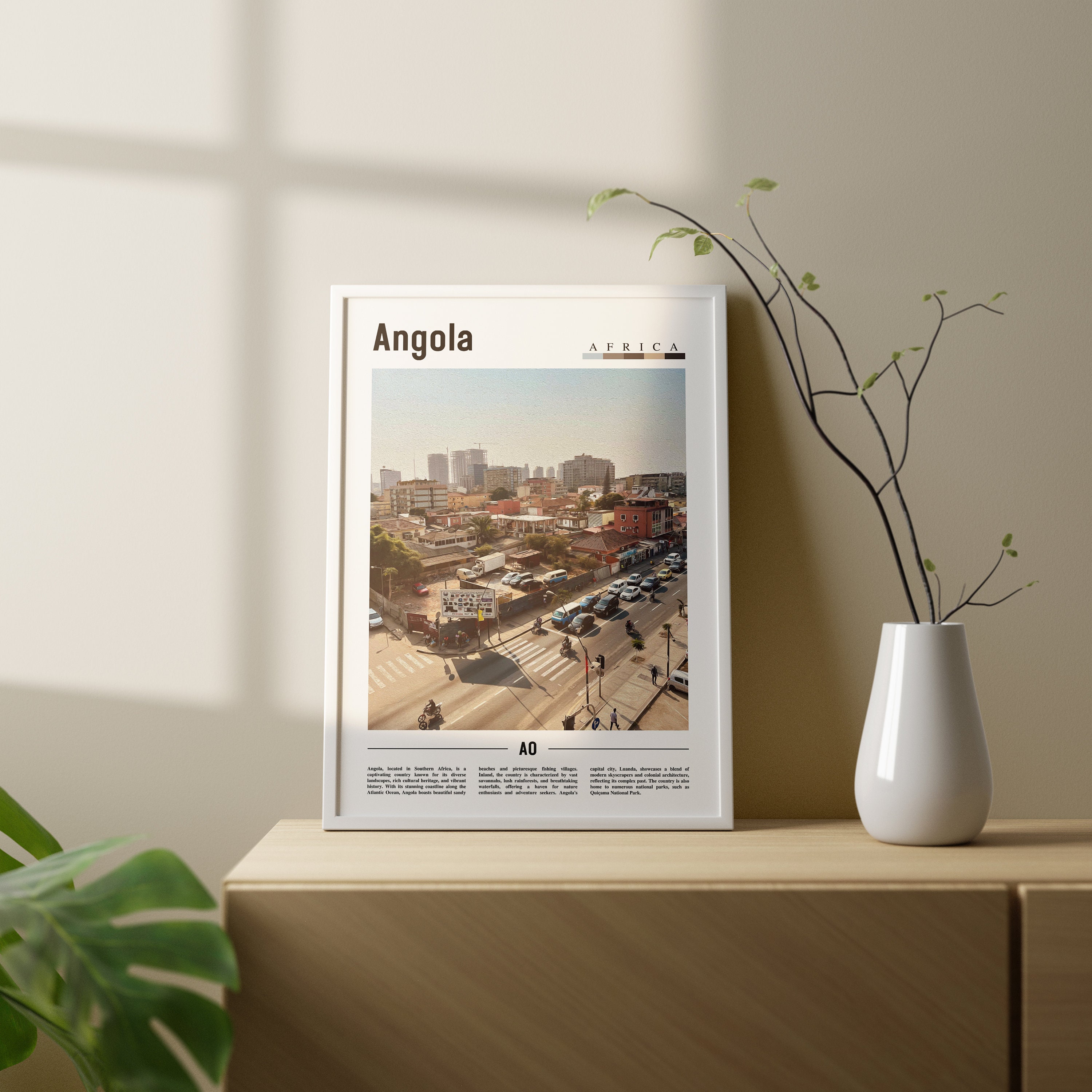 Angola Poster, Angola Print, Angola Wall Art, Minimal Travel Print ...
