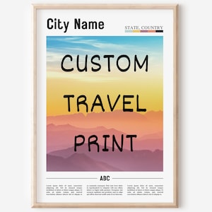 Personalisiertes Stadt-Poster, personalisiertes Reise-Poster, personalisiertes Reise-Poster, personalisiertes Stadt-Poster, passen Sie Platz-Wand-Kunst an
