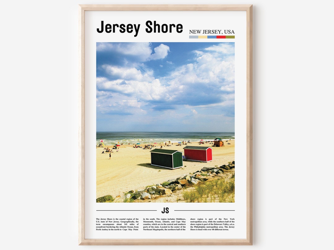 Jersey Shore Print, Jersey Shore Poster, Jersey Shore Wall Art, Oil