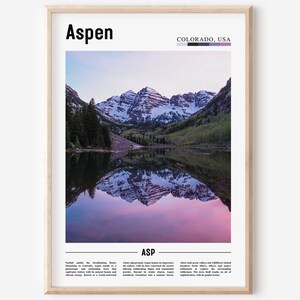 Cartel de Aspen, impresión de Aspen, arte de pared de Aspen, foto de Estados Unidos, cartel de Estados Unidos, impresión de Estados Unidos