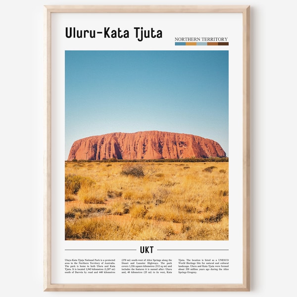 Uluru-Kata Tjuta Print, Uluru-Kata Tjuta Poster, Uluru-Kata Tjuta Wall Art, Minimal Travel Print, Minimal City Poster, Oil Painting Poster