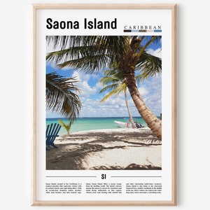 Cartel de la isla Saona, impresión de la isla Saona, arte de la pared de la isla Saona, foto del Caribe, cartel del Caribe, impresión del Caribe, cartel de viaje