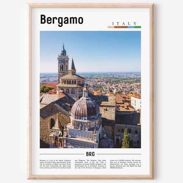 Bergamo Print, Bergamo Poster, Bergamo Wall Art, Italy Photo, Italy Poster, Italy Print, Italy Wall Art, Minimal Travel Poster
