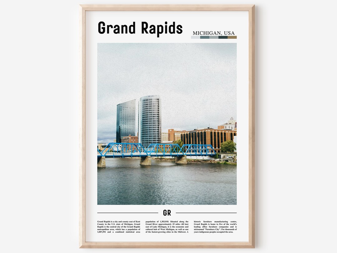 Grand Rapids Poster Grand Rapids Print Grand Rapids Wall Etsy