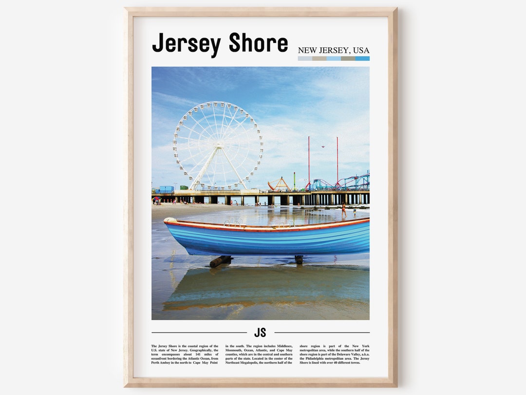 Jersey Shore Print, Jersey Shore Poster, Jersey Shore Wall Art, Oil