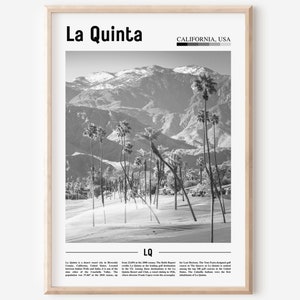 Poster La Quinta in bianco e nero, Stampa La Quinta in bianco e nero, Arte della parete La Quinta, Stampa di viaggio minima, Poster di viaggio