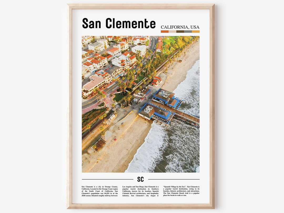 San Clemente Print, San Clemente Poster, San Clemente Wall Art, Oil