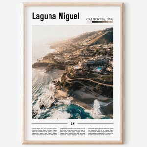 Impresión de Laguna Niguel, cartel de Laguna Niguel, arte de pared de Laguna Niguel, impresión de viaje mínima, destino de cartel de ciudad mínima, cartel de pintura al óleo