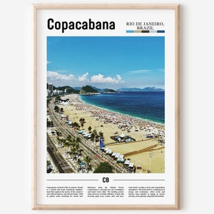 Copacabana Poster, Copacabana Druck, Copacabana Wandkunst, Südamerika Poster, Südamerika Druck, Reiseplakat