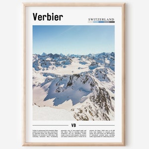 Cartel de Verbier, impresión de Verbier, arte de pared de Verbier, foto de Europa, cartel de Europa, impresión de Europa, cartel de viaje