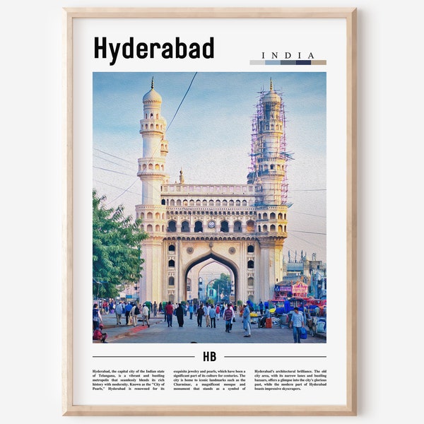 Hyderabad Poster, Hyderabad Print, Hyderabad Wall Art, Asia Print, Asia Poster, Asia Photo, Minimal Travel Poster
